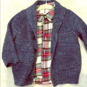 Baby gap sweater outfit winter tartan 6-12 months